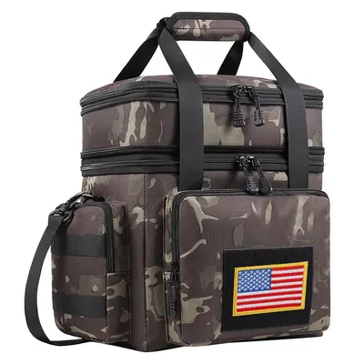 HSHRISH LB10 Expandable Double-Deck Thermal Lunch Bag for Women, Waterproof Leakproof Insulated Cooler with Side Pockets, Single-Shoulder Reusable Portable Lunch Box for Work, Picnics