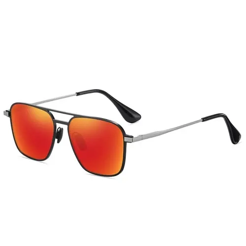 SUNGAIT Polarized Retro Square Aviator Sunglasses for Men Women UV400 Protected Metal Frame for Casual&Travel&Beach&Outdoor Activities Old School Style