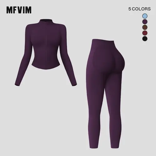 MFVIM Women's 2-Piece Sporty Fitted Tracksuit Set, Yoga Sport Set, Comfortable Training Wear, Ideal for Gym & Daily Activities