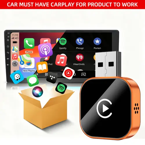 [Summervibes] Yurnlv 2026 New Wireless CarPlay Adapter (Supports iPhone/Android) — Hands-Free Calling, Wireless Connectivity, Charging Function, CarPlay Converter