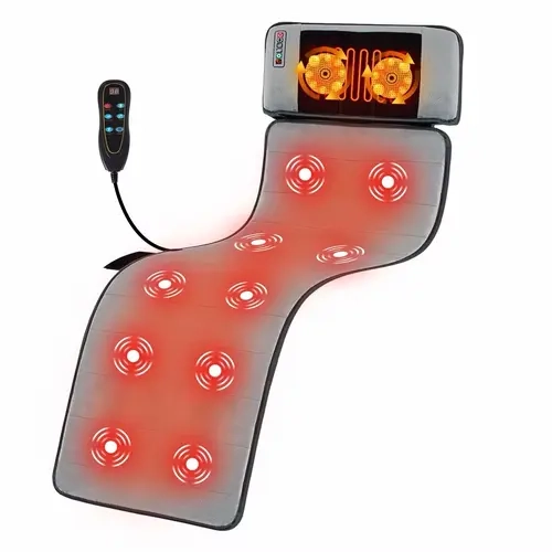 Sweetcrispy Full-Body Vibratory Massager Mat with Heating Pad - 10 Motors, 9 Speed Settings, Adjustable Timer, Muscle Pain Relief, Back Massager, Skin-Friendly, Seat/Bed Compatible, Thanksgiving/Christmas Gift for Mom, Neck Support