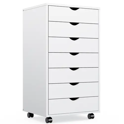 Sweetcrispy Fiberboard Vertical File Cabinet - Rolling Mobile Organizer with Floor-Friendly Wheels, Scratch-Resistant Finish, Quiet Full-Extension Slides, Finger-Safe Pulls, Deep Drawers, Commercial Office Furniture for Home Office Storage