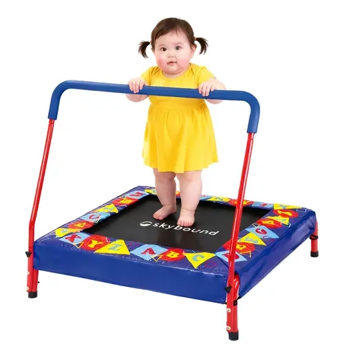 SkyBound 36-Inch Kids Stable Exercise Trampoline - Indoor/Outdoor, Adjustable Foam Handlebar, Non-Slip Grip, Soft Ball Design, Safe Bounce, Waterproof, Easy to Clean, Backyard Adventures, Perfect Gift