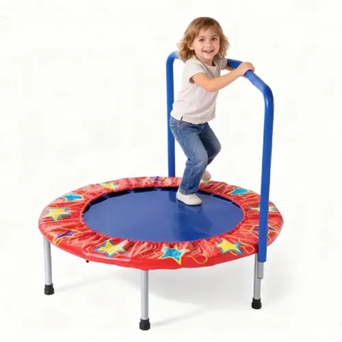 SkyBound 36-inch Round Mini Trampoline for Sports - 36-inch Round Frame, Grip-Safe N-Shape Handle, Reinforced PP Mat, UV-Resistant PVC Cover, 4-Leg Metal Frame, Indoor/Outdoor Use for 3-4 Years Kids, Families & Health Benefits