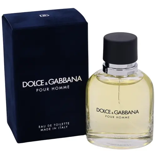 DOLCE & GABBANA Pour Homme Eau de Toilette (2.5 fl oz, 2-2.9 fl oz Range) - Men's Cologne, Boxed Daily Wear with Citrus Spark, Lemon Leaf Burst, Orange, Sage, Spicy Cinnamon Base, Bold Confident Cologne Scent, Classic Long-Lasting Liquid Fragrance
