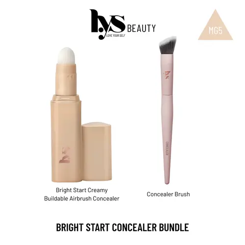 LYS Beauty Bright Start Creamy Concealer Bundle, Airbrush Cosmetic Cream with Easy-Blend Formula for Makeup Coverage