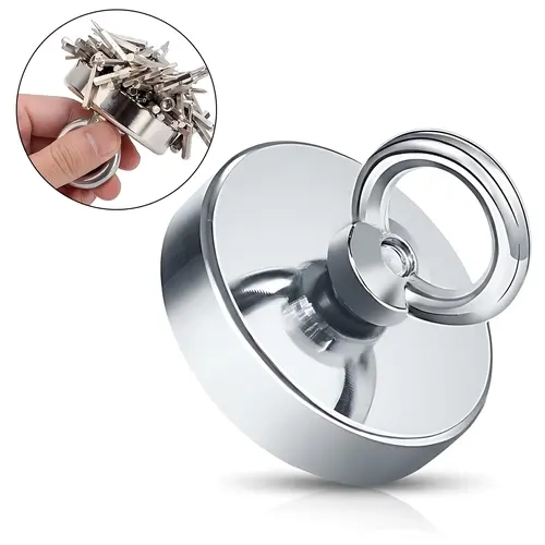 Heavy Duty Rare Earth Retrieval Magnet - 350lbs (140kg) Super Strong Powerful Magnetic Rare Earth Magnet with Countersunk Mount, Anti-Collision Underwater Lift for Outdoor Treasure Hunting, Dock Recovery, Heavy Duty Magnet, Super Strong Magnet