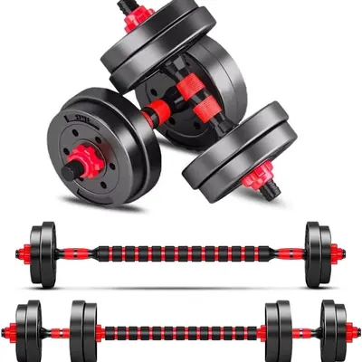 22lbs 2-in-1 Adjustable Dumbbell-Weightlifting Bar, Home Gym Gear with Secure Non-Slip Comfortable Handle, Muscle Training Bar & Strength Training At Home Gym Equipment