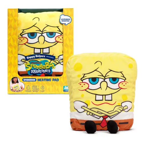 Happy Helpers SpongeBob By Relatable Cozy Comfort Plush Heating Pad for Period Cramps & Body Pain Relief Includes 1 Microwavable SpongeBob SquarePants Heating Pad Cord-Free & Lavender Scented