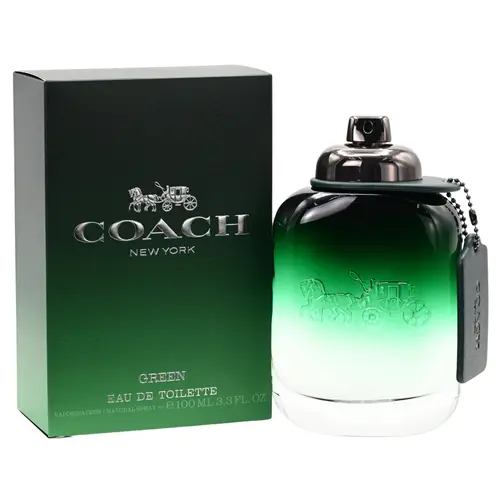 Coach Men's Green Eau de Toilette - 3.3 fl oz Spray, Woody Citrus Aromatic Men's Cologne with Kiwi, Rosemary, Cedarwood Notes, Clean Freshness, Daily Wear, Unique Mens Gifts, BF Birthday Gifts for Boyfriends