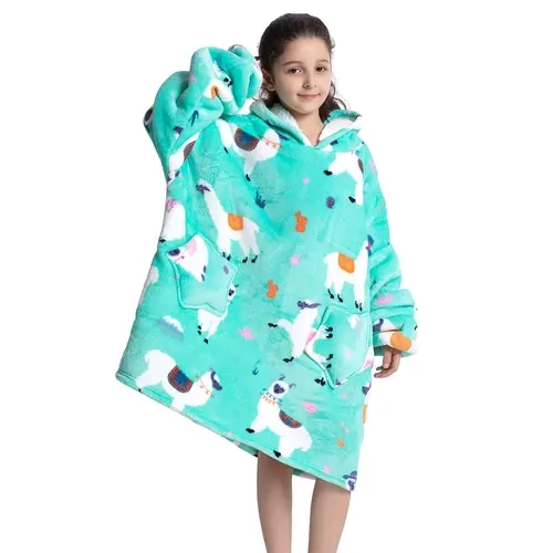 Mid Year Sale Restock Kids Oversized Wearable Blanket Hoodie One Size 1Pcs Warm Cozy Blanket with Pocket Soft Fabric Perfect Christmas Gifts for Boys Girls Ages 5-13 Halloween