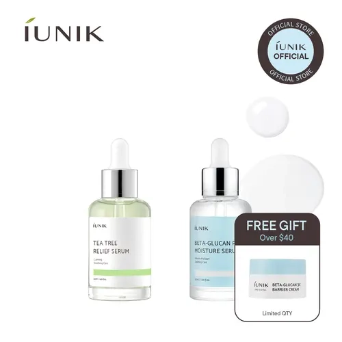 [IUNIK Official] Deep Moisturizing & Soothing Serum  Duo l Beta Glucan Serum + Tea Tree Relief Serum