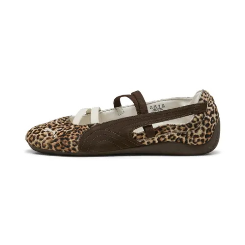 Women's Puma Speedcat Ballet 'Animal Pack-Wild' Leopard Flats - Leather Sports Footwear, Casual Soft Comfy Shoes, Bold Print Detail, Animal Pack Vibe, US W 10