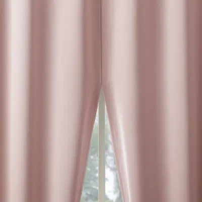 2pc 52"x84" Sun Zero Blackout Aria Magnetic Closure Back Tab Curtain Panel Pair Blush