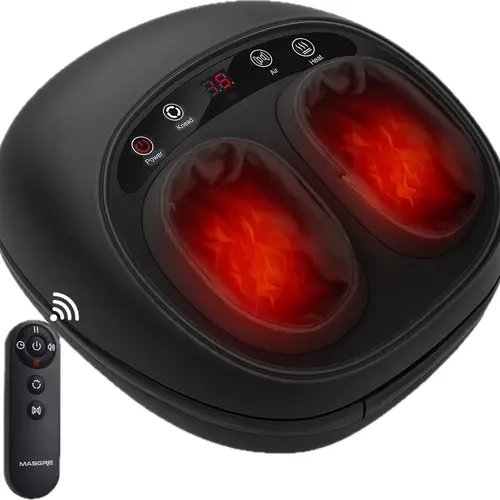 MASGRE Foot Massager with Heat – Mother's Day Gifts, Deep Kneading Shiatsu Machine for Relaxation, Remote Control Adjustable Settings, Home Office Use, Birthday Gifts for Women Mom Men Dad, Christmas, Detachable Sleeves