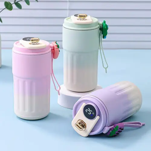 316 Stainless Steel Smart Temperature-Display Vacuum Flask - 450ml LED Screen Water Bottle, 10cm x 18cm, Portable Narrow Sipping Mouth Non-Fully Sealed Kitchenware, 0-6 Hours Insulation for Daily Drinking, Travel (Plants Watering Compatible)