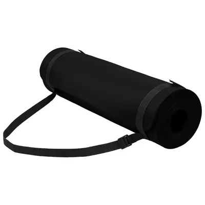 Fitvids 1/2" Thick High Density Exercise Yoga Mat, Carrying Strap, Midnight