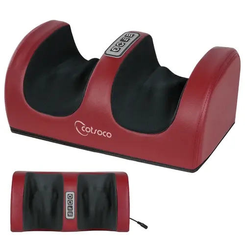 Cotsoco Shiatsu Foot Massager Machine with Heat, Foot and Calf Massager with Massage Roller, Deep Tissue Massager for Plantar Fasciitis, Pain Relief, Promotes Blood Circulation, Gifts for Women & Men