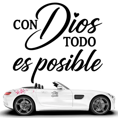 Con Dios Todo Es Posible Spanish Inspirational Faith Decal Cute Durable Vinyl Sticker | Perfect for Cars Windows Bumpers Trucks Motorcycles, Water Bottles, Laptops & Smooth Surfaces | Religious Motivational Decor, Multiple Colors Available,Summervibes