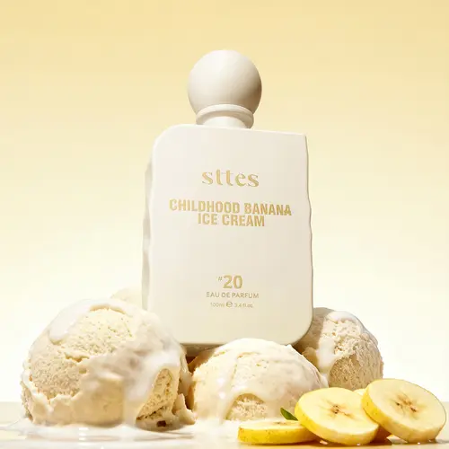 Sttes #20 Unisex Nostalgic Gourmand EDP Spray - 100ml/3.4 fl oz Rich Indulgent Sweet Scent Perfume for Women & Adults, with Banana Ice Cream, Caramel, Vanilla, Milkshake Notes