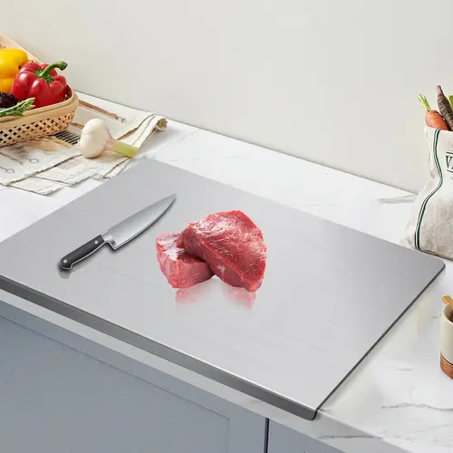 Premium Stainless Steel Cooking Cutting Board - Non-slip Rubber Base, Heavy Duty Chopping Board for Chopping Meat, Vegetables, Kitchen Gadgets, Christmas Gifts for Mothers