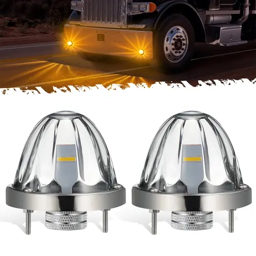 Partsam Glass Watermelon Lights Clear Lens LED Side Marker Lights