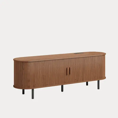 【Sliding Doors Design】ONBRILL 55" Gorgeous Fluted TV Stand for TVs up to 60 Inch, Modern Entertainment Center with Power Outlet & Adjustable Shelves Storage for Living Room, Media Console,Bedroom Furniture,Christmas Gift【Black Friday】