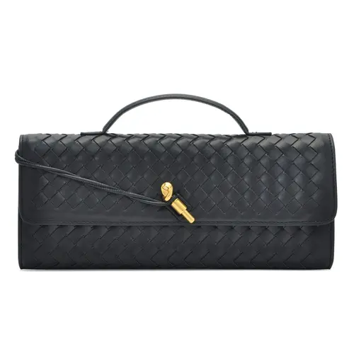 BIGWIG Retro Handmade Woven PU Leather Women's Evening Clutch Purse - Lightweight Underarm Shoulder Bag with Button, Phone+Wallet+Keys Storage, Cute for Prom, Ideal Gifts for Women, Handbags & Accessories