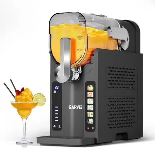 【GARVEE】 Automatic Slushie Machine - 70 oz (2.1L) Compact Stainless Steel Icee Machine, Household Frozen Drink Maker with 3 Preset Modes, LED Display, 1-Touch Dispense, Auto-Clean, 10% Sugar Support, Space Saver for Parties, Frappes, Shakes