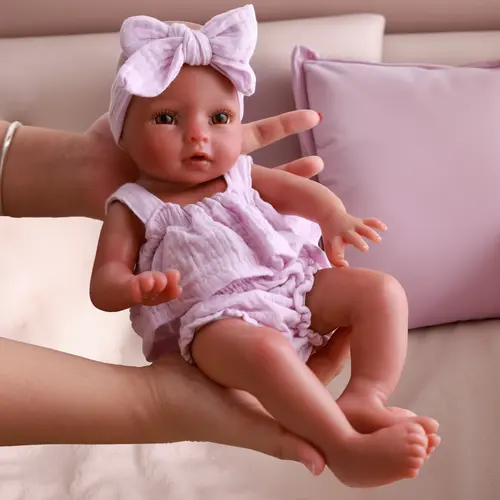 #familyfun BABESIDE Lifelike Full Silicone Newborn Baby Doll Girl - 12/16 in Reborn Doll with Painted Hair, Soft Touch Realism - Ideal for Parents, Collectibles, Playing House, Christmas Gifts (Toys & Hobbies)
