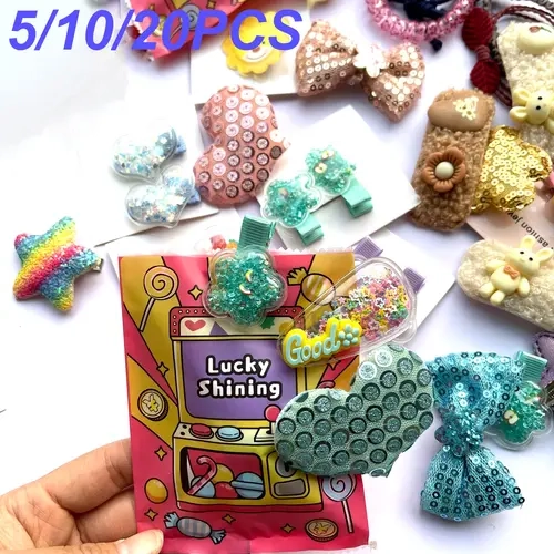 5/10/20 Piece Hair Clip Lucky Blind Bag Experience, Geometric Design, Super Cute Clips, Fashionable Hair Clips for Daily Wear, Birthday Parties, Travel Gatherings, Hair Clip Set