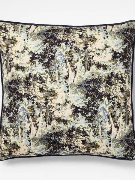 24"x24" Abstract Tree Printed Throw Pillow with Gusset Navy - Threshold designed with Studio McGee