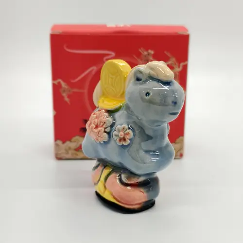 [Handmade Ceramic Horse Figurine Collection] Multi-Color Eastern Blessing Home Decor (Blooming Luck/Prosperity/Soaring/Emerald/Scarlet Ambition) Kiln-Changed Fortune Figurine for Living Room/Office/Gifts SpringStatements Ornaments