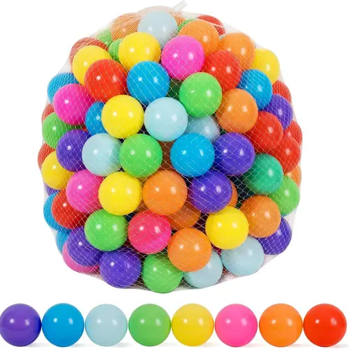 Ball Pit Balls 100 Count 8 Bright Colors 2.2 Inch Non-PVC Phthalate Lead & BPA-Free for Playhouse & Swimming Pool