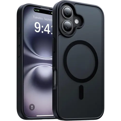 Magnetic Smartphone Casing for iPhone 13 14 15 16 17 18 Pro Max Plus, Handheld Cellphone Devices Case, MagSafe-Compatible, Shockproof Translucent Matte, Military-Grade Drop Protection, Anti-Yellowing