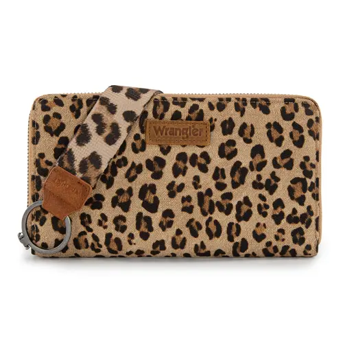 Wrangler Women's Wallet Leopard Print Wallets RFID Bifold Credit Card Wallet