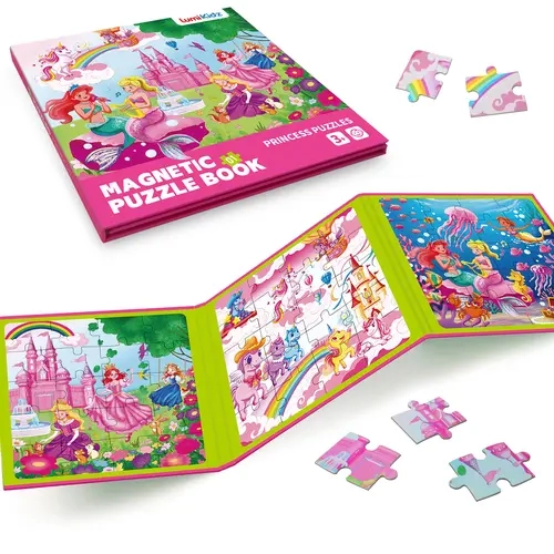 LumiKidz Unisex 3-Theme Magnetic Puzzle Set, 20-Piece Beginner Toy for Ages 2+, 4-6 Years Focus, Boosts Creativity & Early Learning, Educational Travel Toy for Road Trips