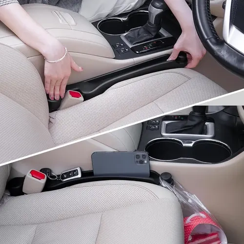 Car Seat Gap Filler Set of 2, with Organizer & Hook Function, 3in1 Gap Stopper Universal Fit Car SUV Truck Fill The Gap Between Seat & Console