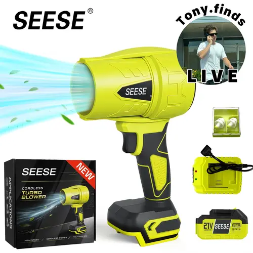 SEESE Turbo Jet Blower — Leaf Blower, Car Drying Fan, Cordless Snow Blower & Power Air Duster for Home & Garden Great Holiday Gift, Halloween gifts