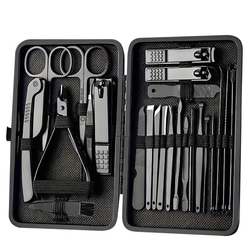 Men's Premium 8-15-24-Piece Nail Clipper & Grooming Set - Professional Manicure Pedicure Nail Care Tools with Travel Case - Ideal Gifts Adults, Birthday Gifts for Him, Husband Daily Use Supplies