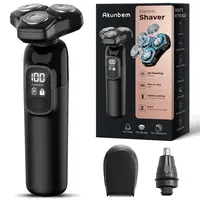 Akunbem Electric Razor for Men  3-in-1 Cordless Shaver 3-Blade Rotary Shavers Wet/Dry for Beard Nose & Face, IPX7 Waterproof Fast Charge Travel Trimmer Grooming Set ,Groin Hair Trimmer ,for Men & Bald Head Shaving,Perfect Father's Day Gift