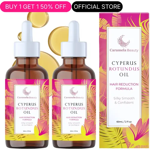 Caramela Beauty Cyperus Rotundus Oil (2-PACK) - Beauty Products, Self Care Products, Smoothing Body & Massage Oil for Silky, Smooth-Looking Skin - 60ml/2oz