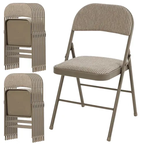 Sweetcrispy 4-Pack Single Person Armless Folding Dining Chair Sets, Soft Foam Cushion, Ergonomic Design, Breathable Fabric, Metal Frame, Compact Size, Easy to Carry Between Rooms, Folding Furniture for Modern Home & Events Storage