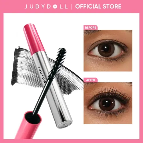 JUDYDOLL No-Drooping Volume Mascara, Black, 24-hour Curl Lift, Mascara Volume and Length, Waterproof, Smudge-Proof, Anti-Clump, Fiber Boost Fullness, Big-Look Lashes, Eye Makeup, for Daily & Party Use, Cosmetics