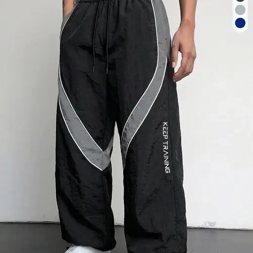 Men's Athletic Trench Coat Pants Wrinkle Resistant Lightweight Sweatpants with Ankle Zips Side Striped Drawstring Hems for Training Tennis Outdoor Sports Menswear work holiday party outfit track  pants  vibes solid drawstring waist sweatpants Athleisure S