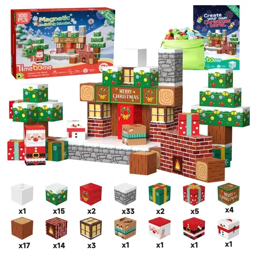 TIMETOME Magnetic Plastic Creative Building Set - 2cm Interlocking DIY Building Blocks, 100/150/200 Pcs Options, Steady Magnet Hold, STEM Open Ended Play Toys for 3-4 Years+, Hands-On Learning Birthday Gift