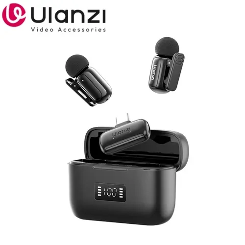 ULANZI A200 Mini Wireless Lavalier Lapel Noise Reduction USB Rechargeable Mic for Content Creators, 48kHz/24-bit Plug & Play, Real-Time Digital Display, 30H Battery, Type-C Charging for iPhone 17/16/15 Smartphone Audio Video Recording