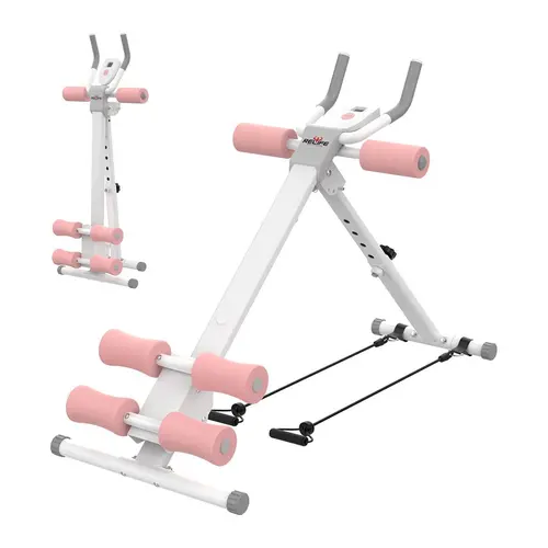 RELIFE Adjustable Ab Workout Machine - Foldable Heavy-Duty Steel Frame Abdominal Muscle Machine, Core Training Exercise Equipment with LCD Display, 440 lbs Capacity, Adjustable Fit Home Gym Gear