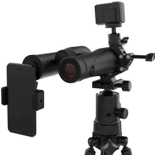 Binocular Tripod Mount Adapter with Adjustable Aluminum ARCA Secure Clamp, Nautical-Ready Sturdy Alloy Body, Waterproof, Rust-Proof, Lightweight, 26-64mm Universal Fit for Vortex Zeiss Binoculars, Birdwatching & Astronomy Telescopes (with Scratchsafe Pad)