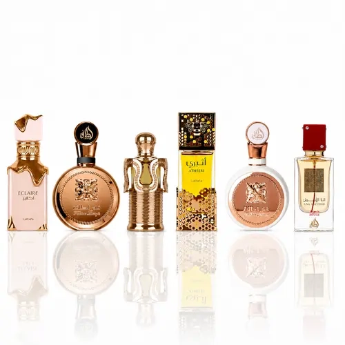 Eclaire + Fakhar Lattafa Extrait + Amoura + Atheeri + Fakhar Lattafa Women + Ana Abiyedh Rouge -- 6 piece bundle
